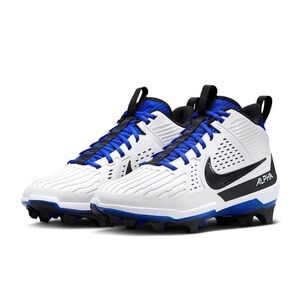 Nike Alpha White and Blue Sports Cleats 13